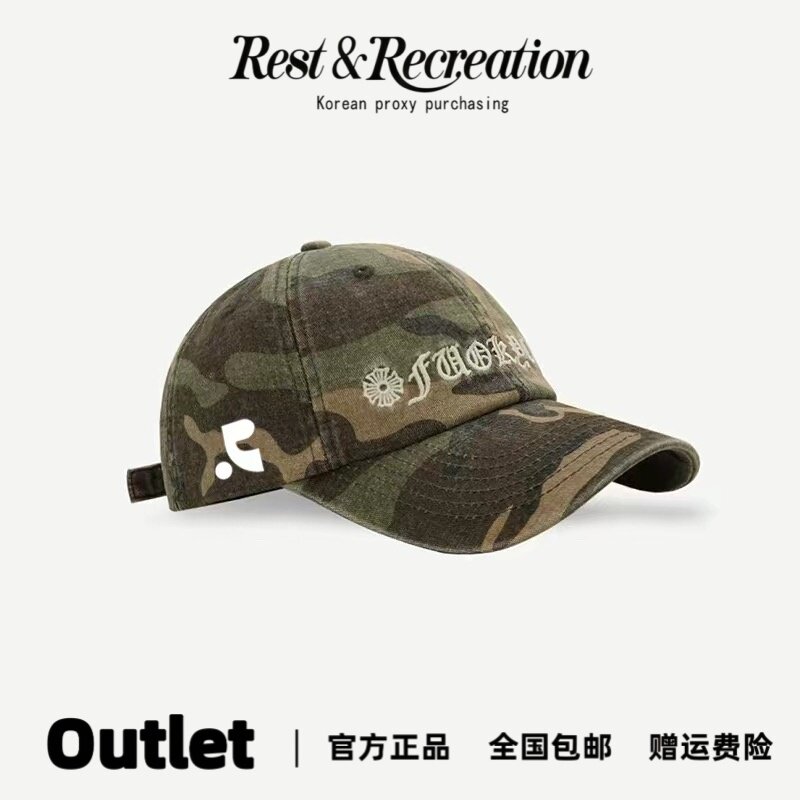 【海淘】Restandrecreation新款复古迷彩棒球帽休闲街头鸭舌帽子