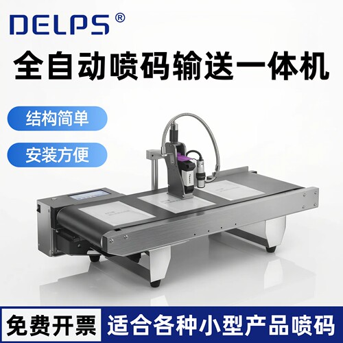DELPS德尔文森输送喷码一体机全自动喷码机瓶盖标签包装袋打码器