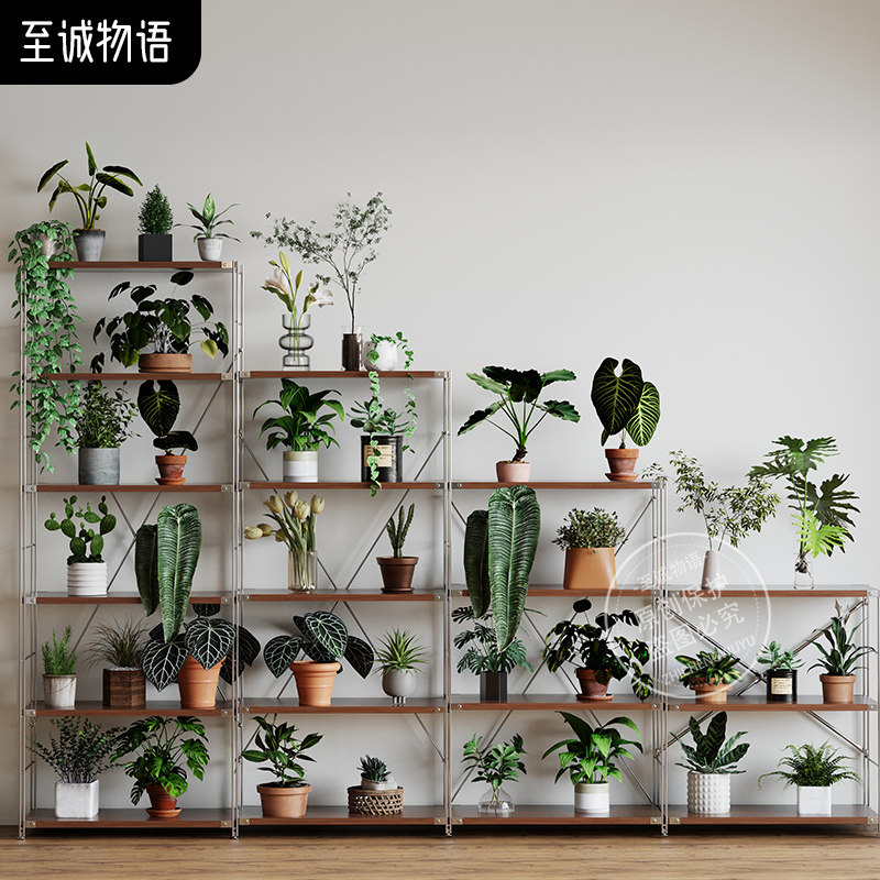 中古风光轴绿植置物架胡桃色落地猫砂盆上方置物架自由组合收纳架