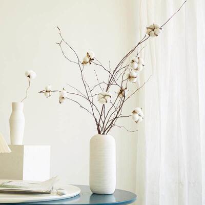 天然棉花干燥花花束diy材料装饰摆饰高级感真花树枝树干小清新北