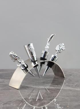 创意马头红酒瓶塞摆件组合套装家居客厅酒柜样板间圣诞瓶塞装饰品