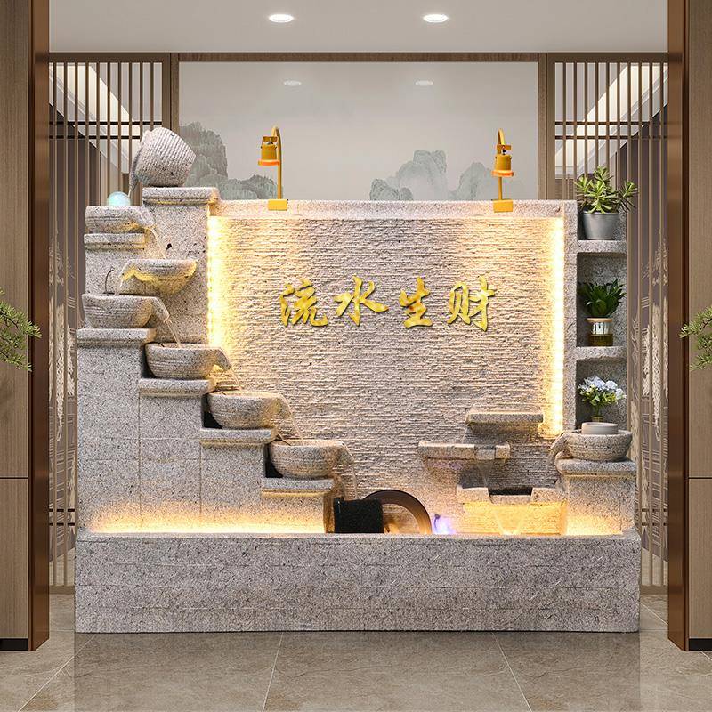 水幕墙流水屏风客厅办公室水景隔断入户玄关装饰流水帘循环水鱼缸