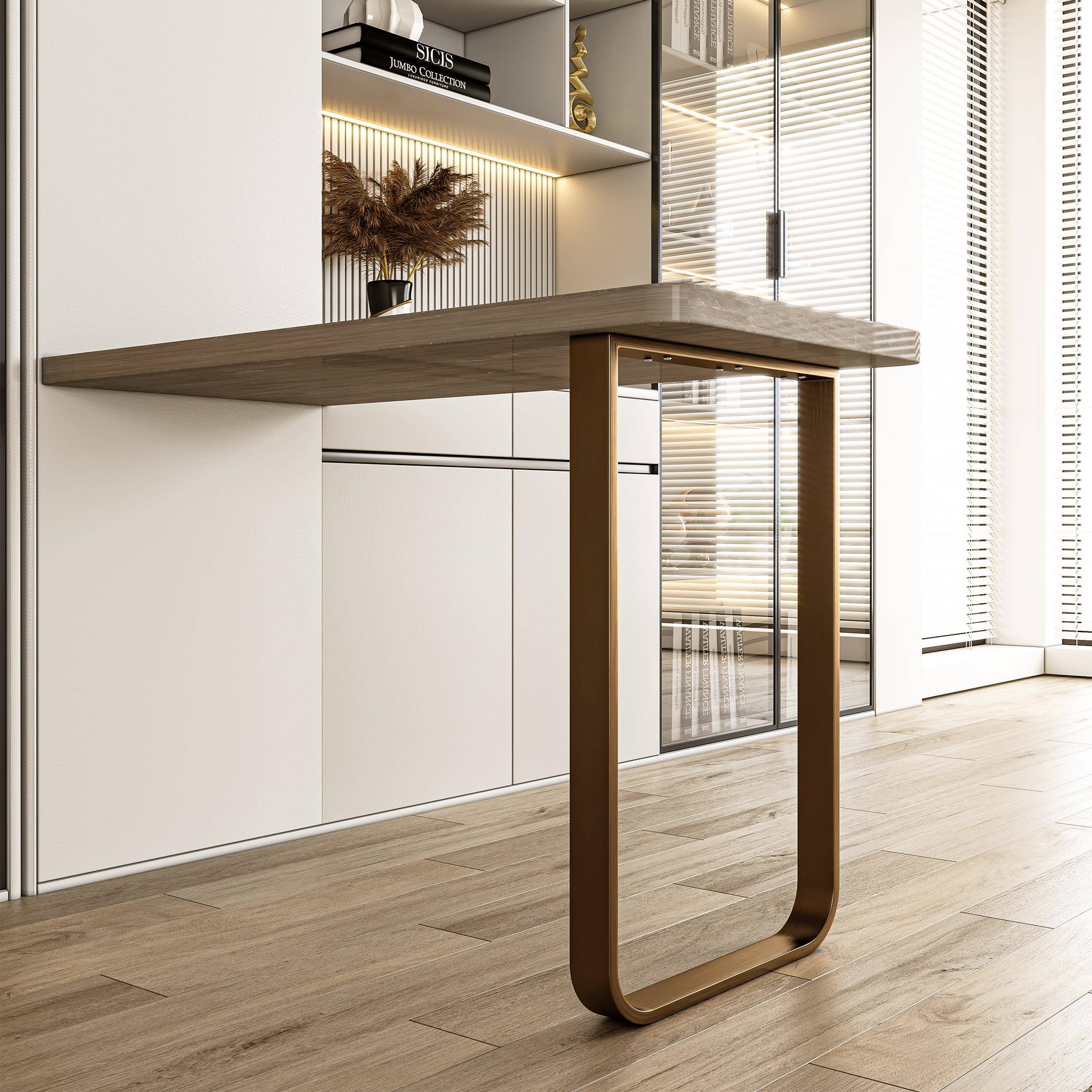 定做圆弧梯形吧台脚单侧桌腿支架办公桌架书桌餐桌脚不锈钢支撑架