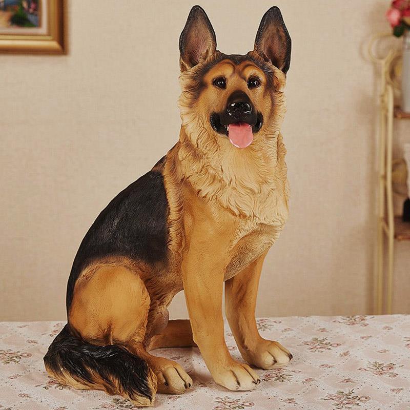 看门狗摆件落地彷真德牧雕塑客厅假狗阿尔萨斯犬玄关招财狼狗模型