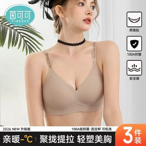 茵可可春夏款升级聚拢100A抗菌内衣女文胸c