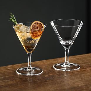 日式木村手工干马天尼杯矮脚鸡尾酒杯高三角杯水晶玻璃果汁特调杯