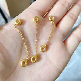 链安全磨砂手链绳链接古金色防丢法穿定位沙金配件珠连延长链