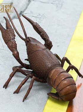 摆件韵铜酒柜装饰品门厅 桌面店铺堂开业礼品龙虾黄铜 客厅办公室