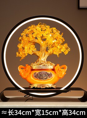 事事如意柿子摆件发光桌面玄关酒柜装饰电视柜新R中式乔迁之喜礼