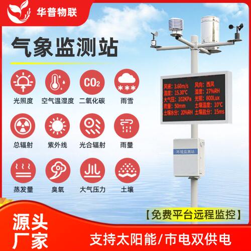 农业气象站小型光伏室外校园自动超声波百叶窗风速向雨量监观测仪
