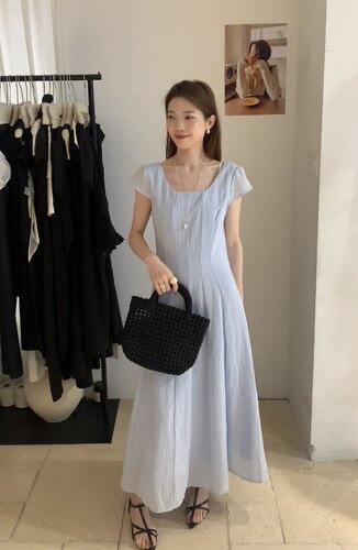 非真实价格：韩国Chic气质温柔小女人设计感时髦休闲连衣裙