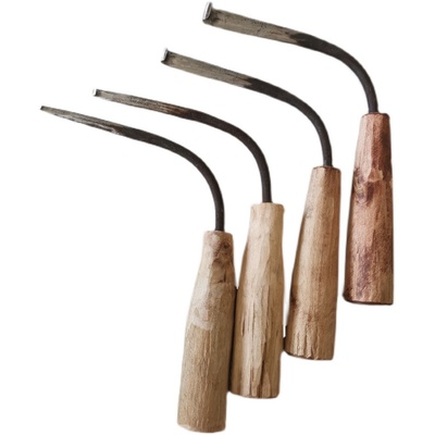 沉香弯形勾丝刀黄花梨钩刀刨香工具刀沉香刮刀降真香刀装锋利铁钩