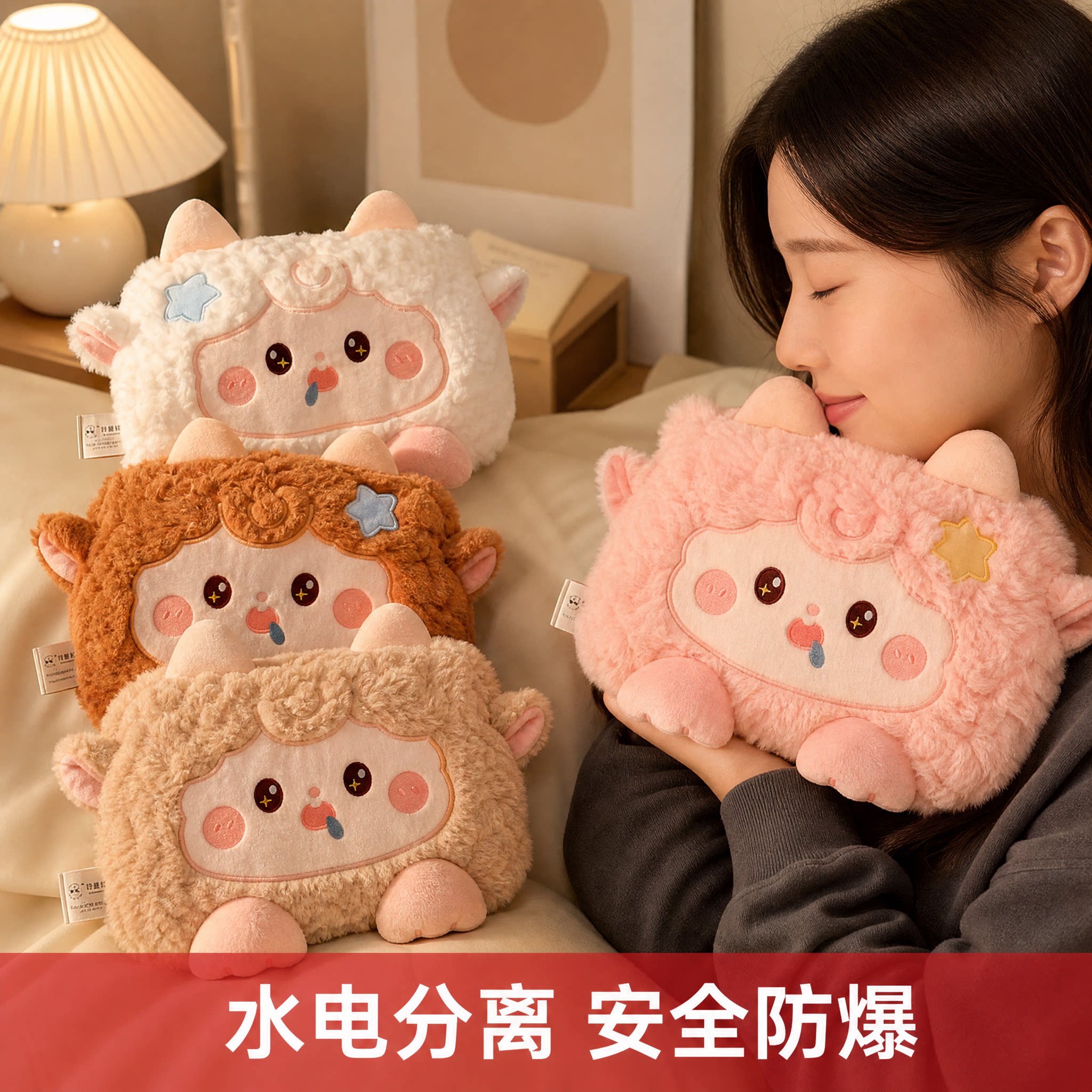 可爱小羊暖手宝电热水袋2026新款女生痛经敷肚子充电国标防爆暖手袋3C认证电热USB暖手宝加厚送女生暖心礼物