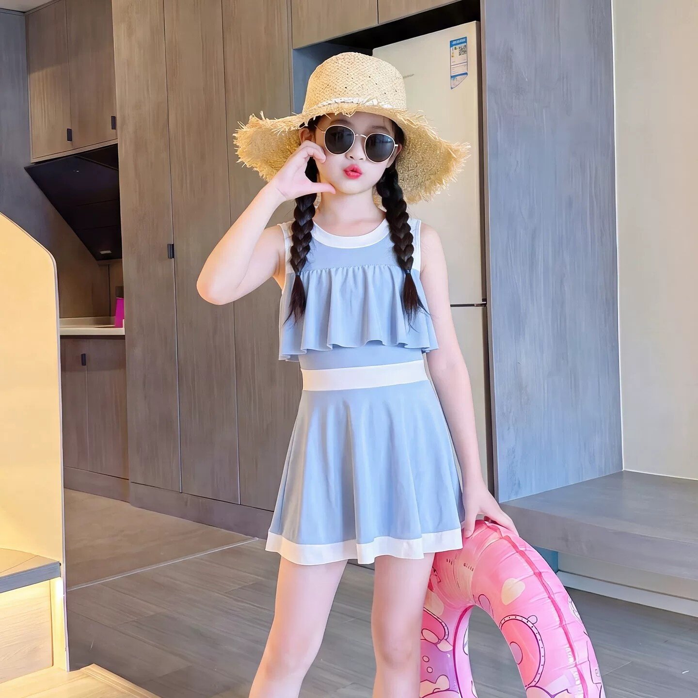 2026新款儿童连体泳衣女童裙式保图片