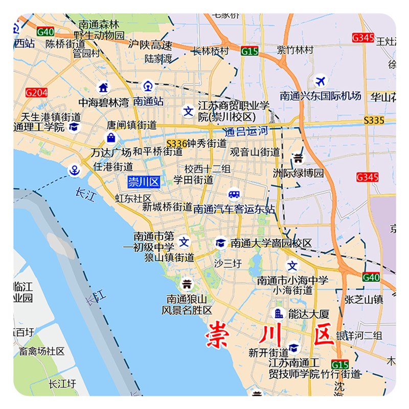 南通市地图2025地图定制行政交通地形城区街道办公室