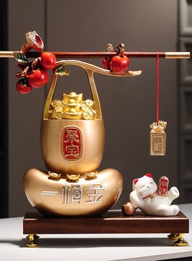 聚宝盆摆件招财聚财新中式家居客厅办公室装饰品乔迁开业礼品
