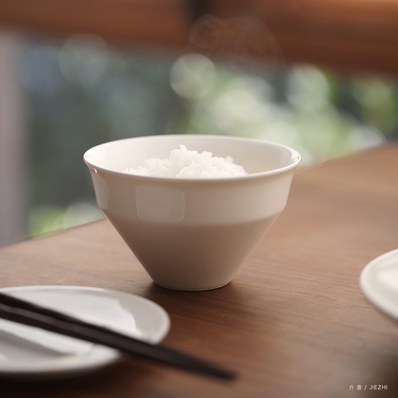 介直CLASSIC经典奶油白饭碗y 甜品碗汤碗 中古斗笠碗餐具器皿陶瓷