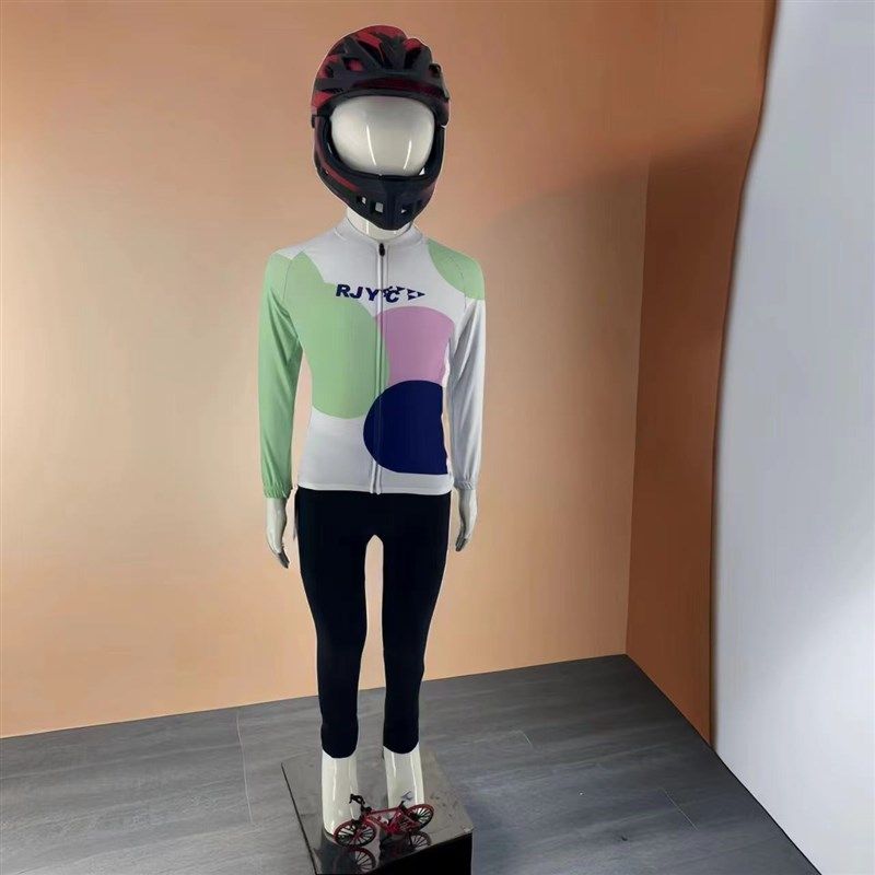 骑行服儿童长袖套装男女亲子装平衡车自行车秋冬抓绒保暖赛车服