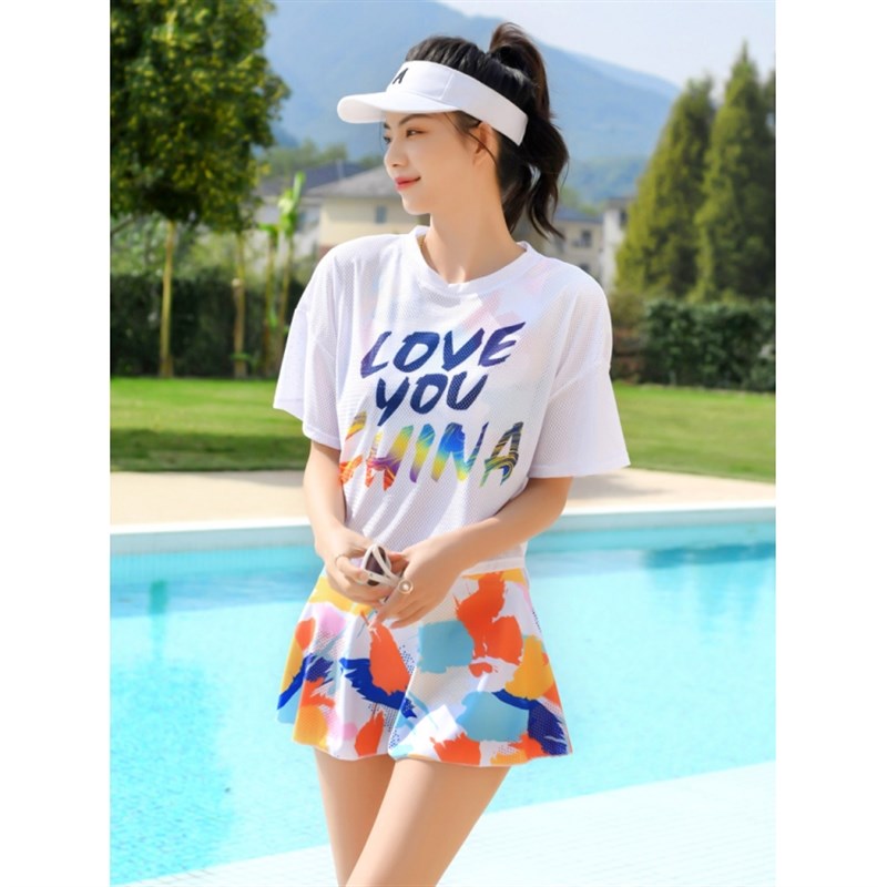泳衣女大码胖mm180斤分体三件套遮肚显瘦保K守温泉2024新款时尚夏