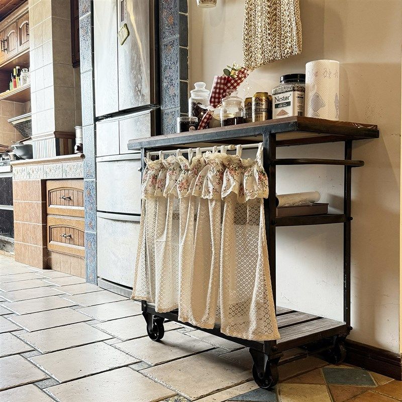 新款美式古堡米色蕾丝碎花半帘遮挡帘柜子门帘窗帘免打孔可定制,居家布艺,成品窗帘,淘宝优惠券,粉丝福利购,淘宝优惠卷