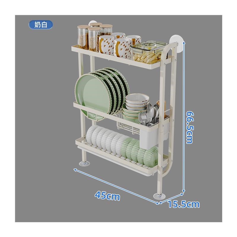 壁挂式厨房碗碟收纳架台面转角靠墙落地式放碗盘沥水盘碗架