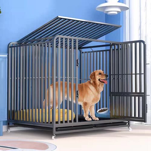 新款狗笼子大型中型犬加固全方管不锈钢宠物狗笼室内狗窝带厕所