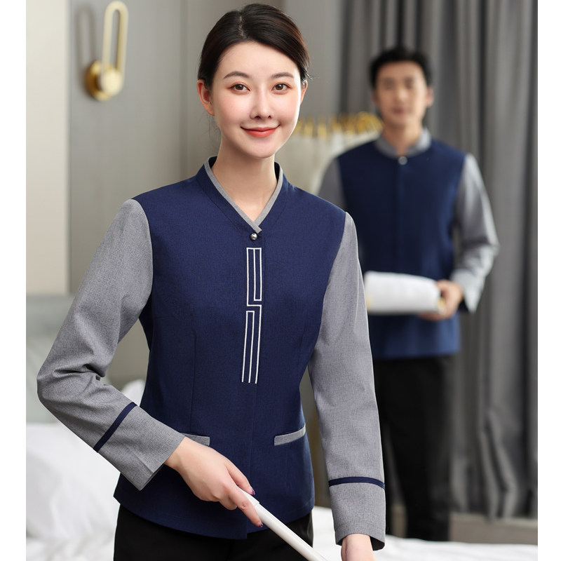 保洁服长袖酒店清洁工服装宾w馆保洁阿姨物业工作服夏春秋客房商