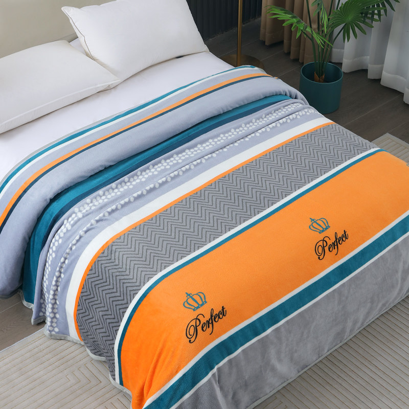 冬天珊瑚法兰绒毯子铺床床单人冬B季薄款办公室午睡沙发盖毯小毛
