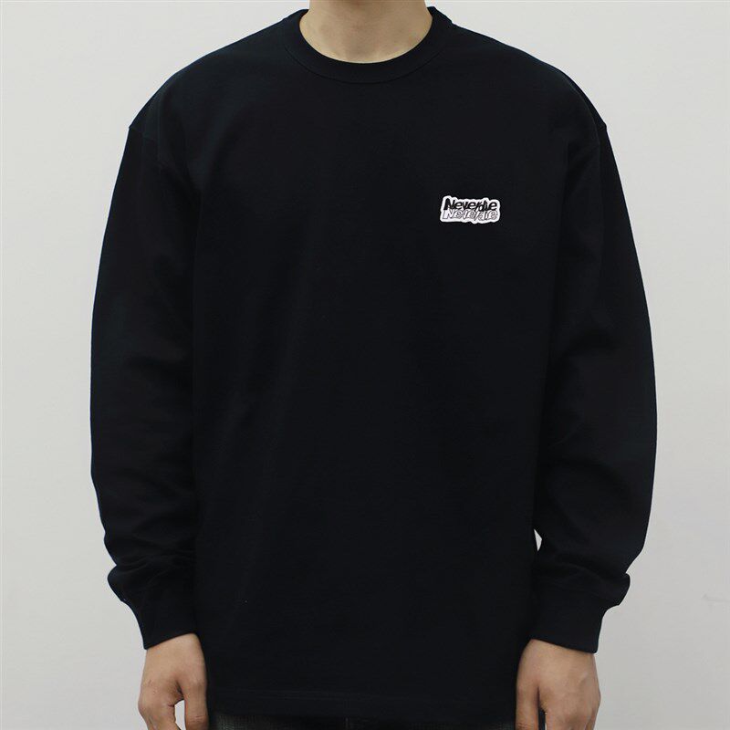 简约刺绣LOGO小领口卡通印花圆领男款圆领长袖T恤