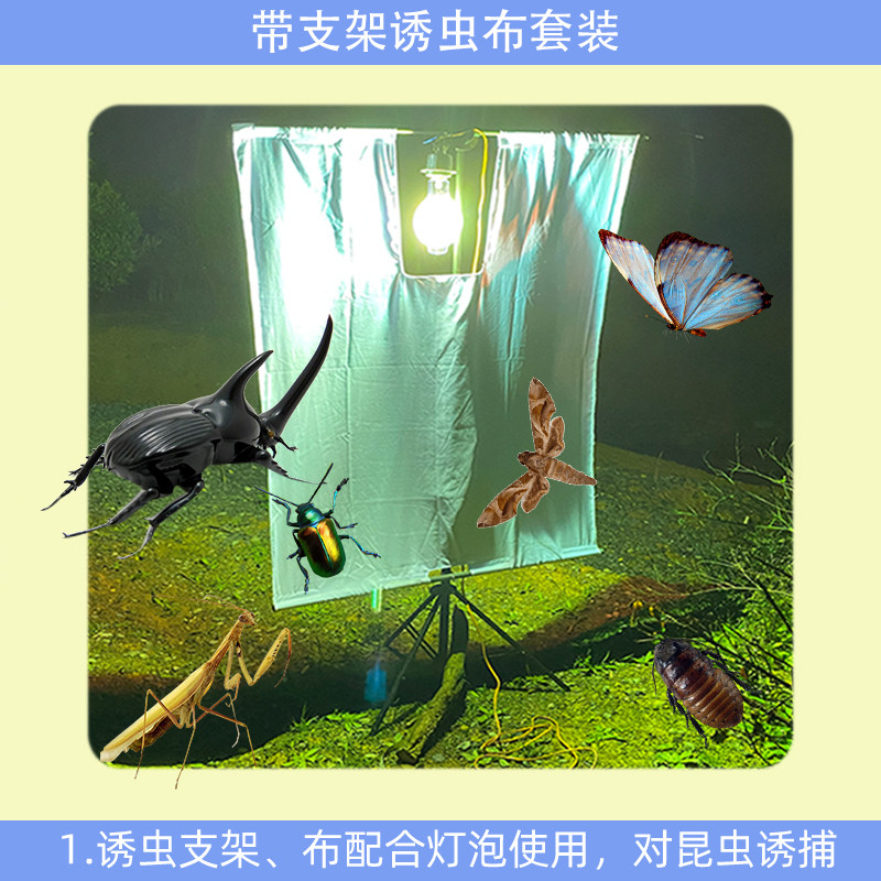 灯诱布自镇流汞灯灯座灯口诱虫E40大灯头V灯架白色诱虫布