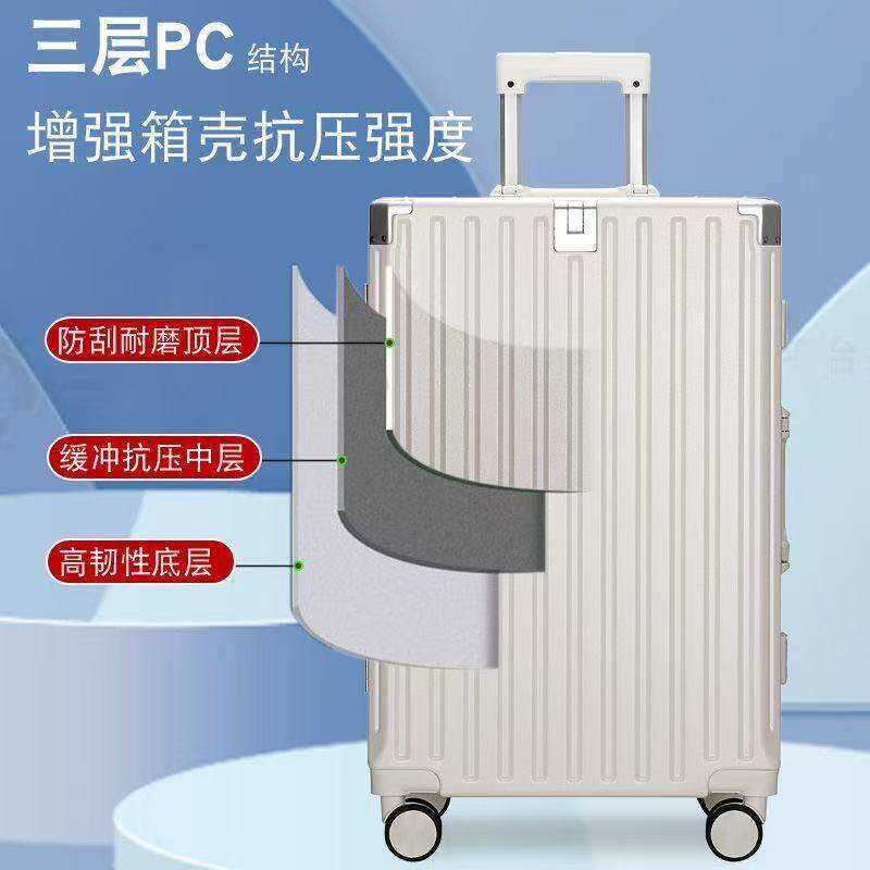 大容量行李箱轻便k静音万向轮拉杆箱旅行箱20寸24寸学生皮箱拉链