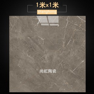 瓷砖1米x1米 客厅防滑地砖 棕色大厅地板砖1000X1000寒江雪柔光