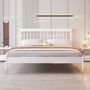 铁艺床现代简约1.8米双人铁床加固加厚1.5单人床简易铁架床经济型