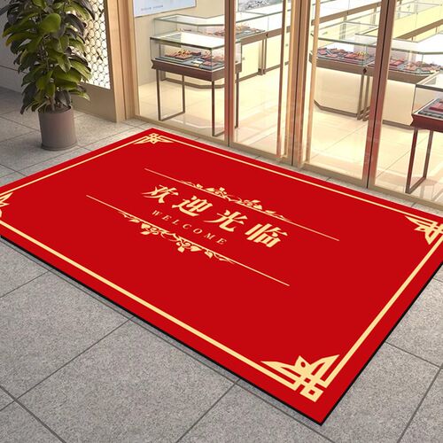 门口门毯硅藻泥吸水防滑欢迎光临地垫店铺进门地毯脚垫可定制LOGO