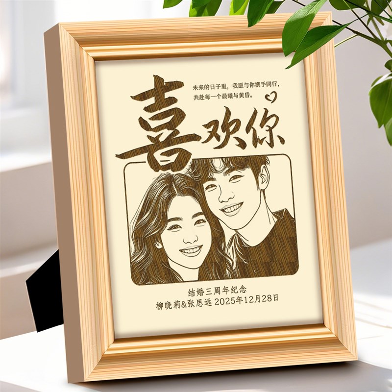定制结婚纪念日礼物送老婆老公男友女友情侣恋爱一周年100天实用