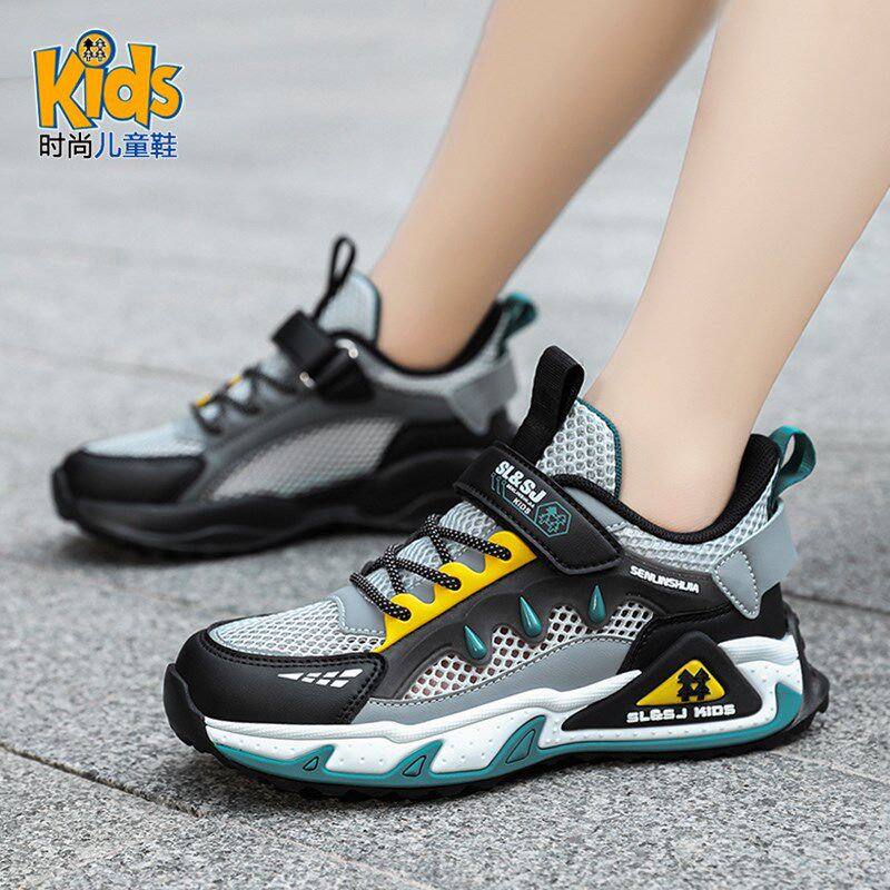 男童鞋子夏季单网透气网鞋2025新款夏薄款网面网孔男孩儿童运动鞋