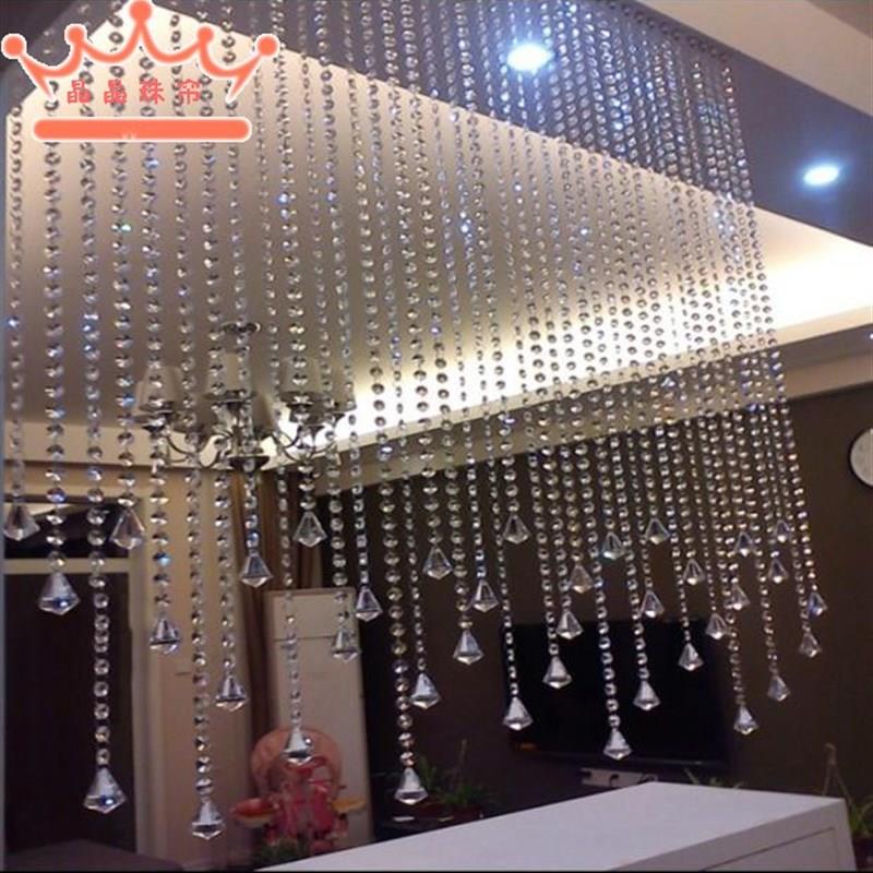 水晶八角珠帘隔断玄关工程酒A店挂帘垂帘婚庆引路帘子成品珠帘