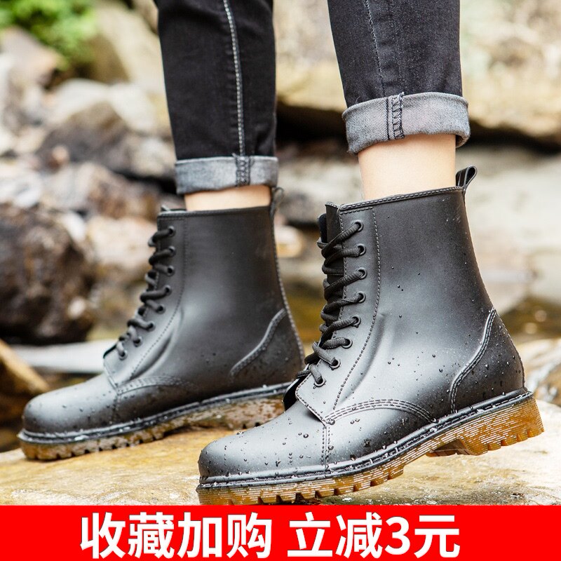 雨鞋女时尚款外穿韩版时尚短筒雨靴水鞋男L冬低帮防水鞋男情侣胶
