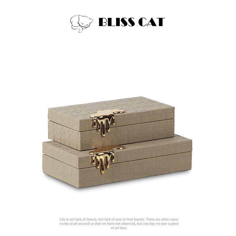 现代轻奢皮革水滴装饰盒样板房客厅书柜创意灰色首饰盒摆件装饰品,家居饰品,饰品盒,淘宝优惠券,粉丝福利购,淘宝优惠卷