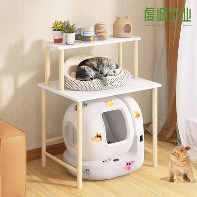猫砂盆置物架阳台小佩猫厕所上方收纳架客厅猫爬架宠物用品储物架
