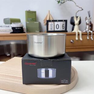 厚重控必入18/10不锈钢带盖子碗蒸蛋碗平底调味罐儿童厚碗炖盅蒸