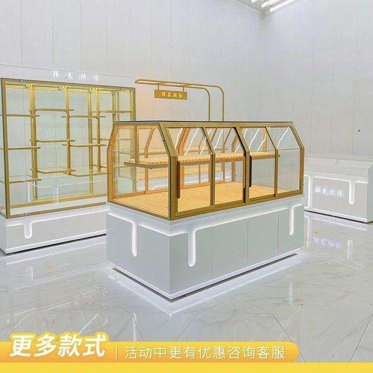 新款面包柜面包展示柜蛋糕店货架糕点展示柜中岛柜模型烘焙房边柜