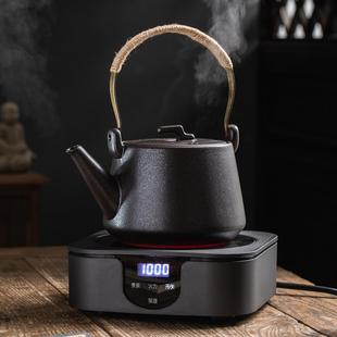 黑色陶瓷烧水壶电陶炉煮茶大号养生壶简约家用客厅耐高温明火户外