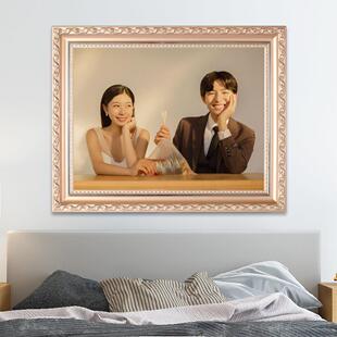 欧式实木相框挂墙放大婚纱照全家福洗照片摆台12寸16 20 24 36寸