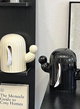 仙人掌纸巾盒高级感小众装饰品摆件客厅卧室房间改造家居用好物件