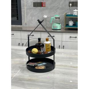 客厅餐厅卧室双层收纳盘奶茶店托盘桌面杂物盘咖啡店下午茶点心盘