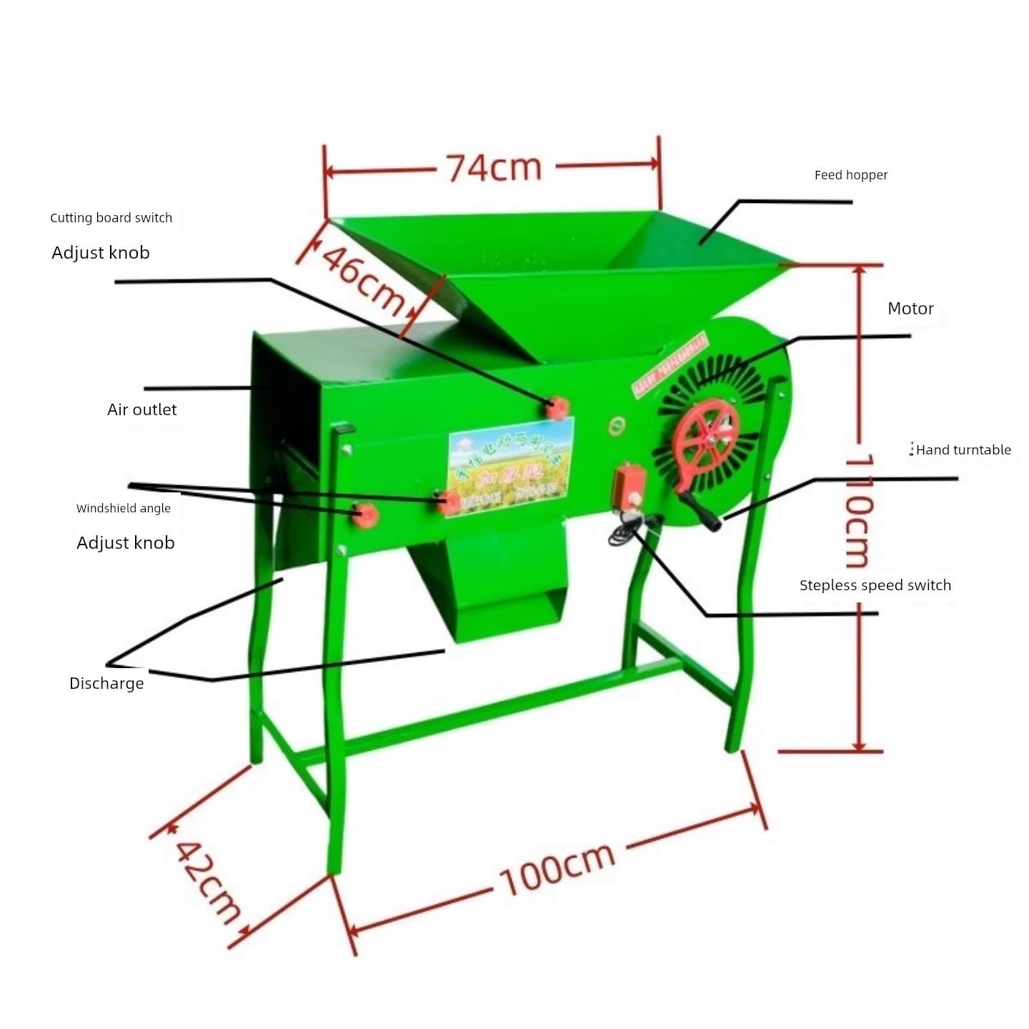 谷物空气研磨机农用风车风力谷物电动风车筛分机谷物空气家用稻米