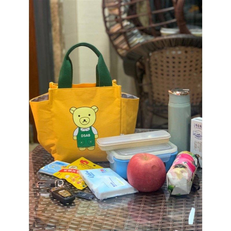 帆女布可爱上班族简约大量饭盒包学生包便容当母婴带娃外出CEJ手,收纳整理,便当包,淘宝优惠券,粉丝福利购,淘宝优惠卷