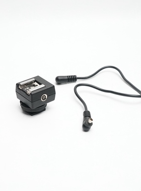 带锁紧双PC口 冷靴转热靴转换A器 胶片相机专用引闪器 接闪光灯线