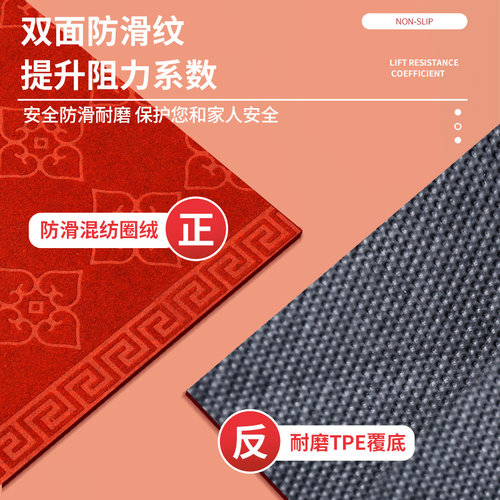 红色地毯门口防滑加厚结婚进门入户门垫乔迁之喜庆高级感耐脏商用